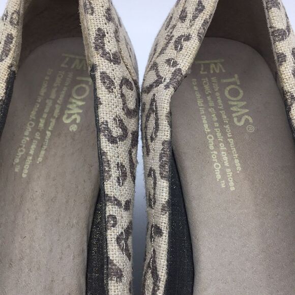 Toms animal print canvas open toe leopard wedges size 7 - Picture 3 of 16